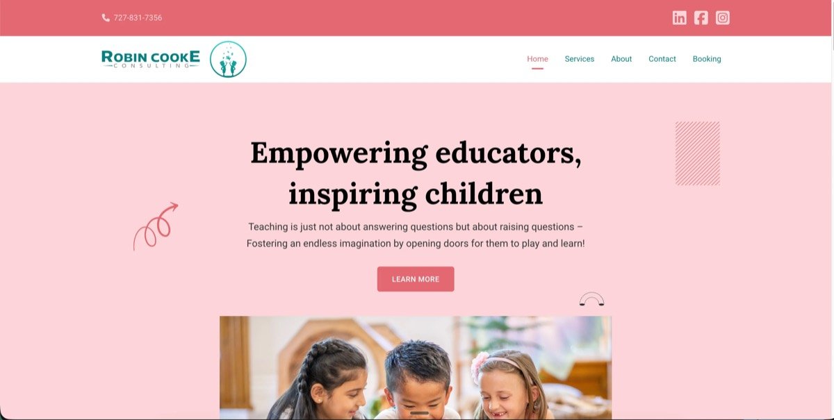 Booking and course site for an early-childhood education consultancy